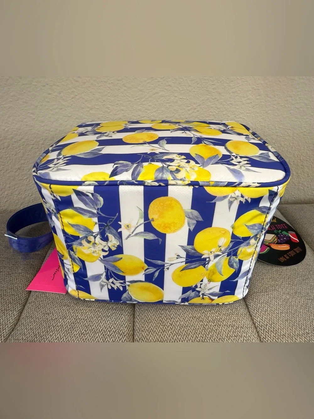 Betsey Johnson Insulted Lunch Tote, Lemon Print - Picture 7 of 15